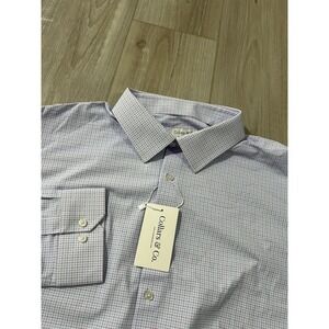 Collars & Co Gingham Check Plaid  Long Sleeve Button Up Shirt  Men's 2XL